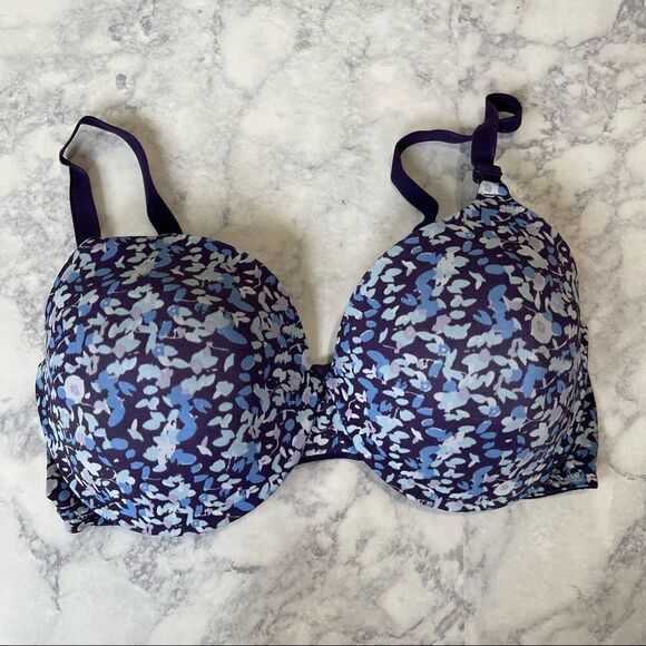 Warners Purple Floral This Is Not‎ A Bra Full-Coverage T-Shirt Bra 01593 - Picture 2 of 6